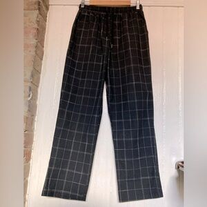 *3 for $20* Windowpane Plaid Pants, Drawstring Waist, Pockets, Men’s/Unisex M.